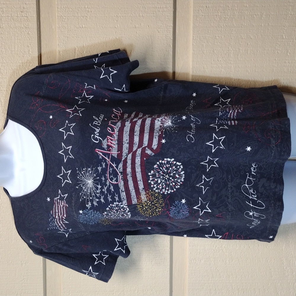 Patriotic God Bless America graphic tee L - Picture 2 of 6